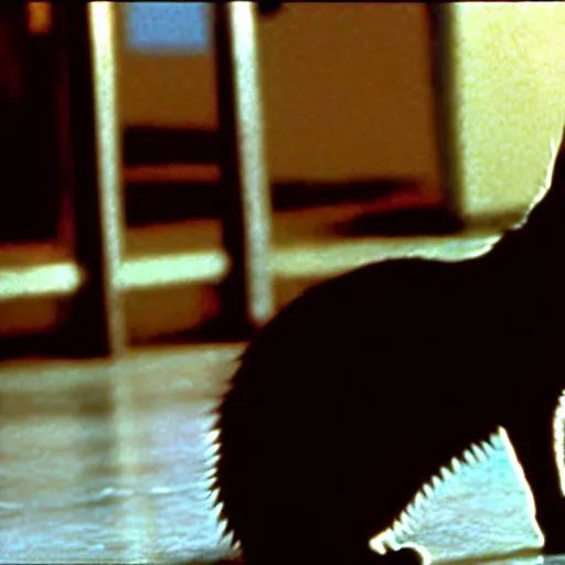 Image similar to a still of a cat in the movie reservoir dogs mr. pink