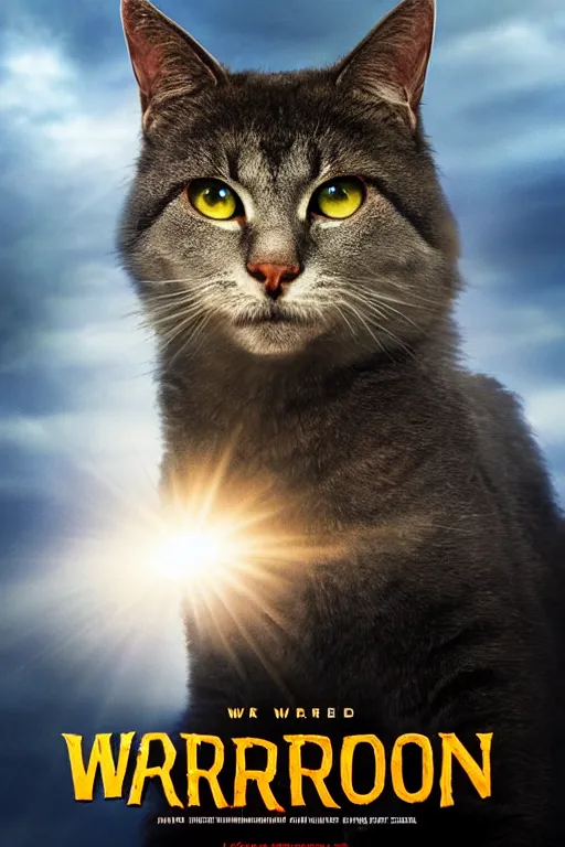 Image similar to a movie poster for warrior cats by wayne mclouglin, depth of field, sun flare, hyper realistic, very detailed, backlighting, cgi