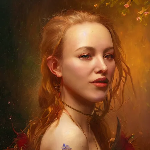 Image similar to portrait of a belgian woman ( 3 5 ) from belgium in 2 0 2 1, an oil painting by ross tran and thomas kincade