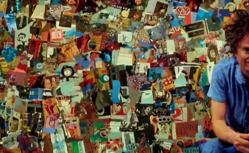 Image similar to high quality high detail movie screenshot by michel gondry, hd,