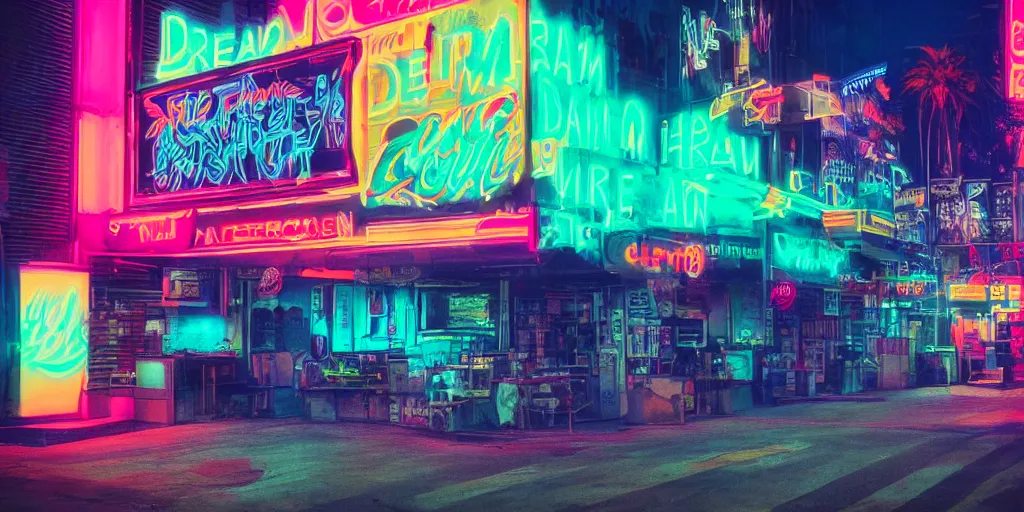 Image similar to dream of californication, cyberwave, neon, cinematic,