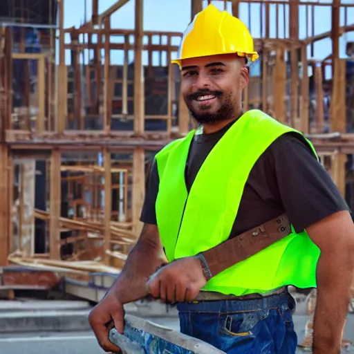 Prompt: a construction worker with a mohawk