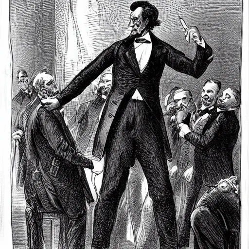Prompt: Abraham Lincoln beating Trump