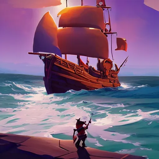 Image similar to painting treasure on sea of thieves game smooth median photoshop filter cutout vector, behance hd by jesper ejsing, by rhads, makoto shinkai and lois van baarle, ilya kuvshinov, rossdraws global illumination