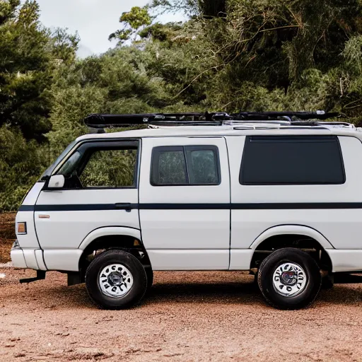 Image similar to 1990 Mitsubishi Delica L300, (Sony a7R IV, symmetric balance, polarizing filter, Photolab, Lightroom, 4K, Dolby Vision, Photography Award)