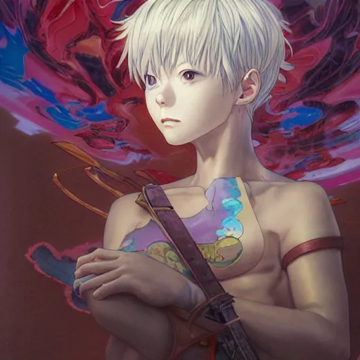 Image similar to prompt : ragnarok online portrait soft light painted by james jean and katsuhiro otomo and erik jones, inspired by akira anime, smooth face feature, intricate oil painting, high detail illustration, sharp high detail, manga and anime 1 9 9 9