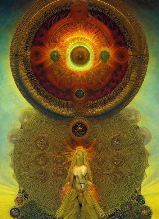 Prompt: antediluvian occult cosmology, panspermia, by robert hooke and ernst haeckel and agostino arrivabene and joaquin sorolla and alphonse mucha, rule of thirds, vivid colours, negative space, atmospheric, digital painting, artstation, concept art, smooth, sharp focus