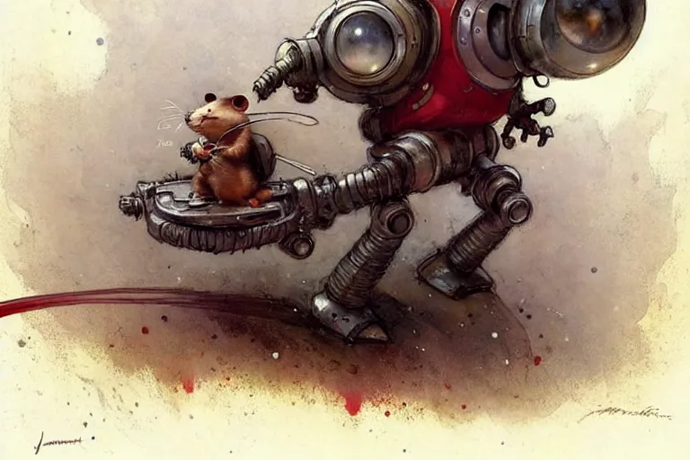 Image similar to adventurer ( ( ( ( ( 1 9 5 0 s retro future robot mouse explorer vehical. muted colors. ) ) ) ) ) by jean baptiste monge!!!!!!!!!!!!!!!!!!!!!!!!! chrome red