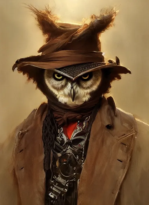 Image similar to Portrait or an owl dressed as the lone ranger, marvel comics, dark, intricate, highly detailed, smooth, artstation, digital illustration by Ruan Jia and Mandy Jurgens and Artgerm and Wayne Barlowe and Greg Rutkowski and Frank Frazetta