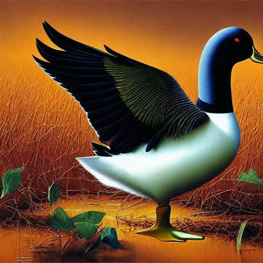 Image similar to a duck on the prowl oil painting igor morski