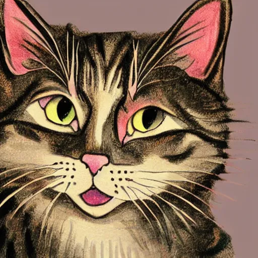 Prompt: cat, illustration