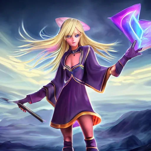 Prompt: eautiful dark magician girl, full body, mystical, ultra detailed, 4 k