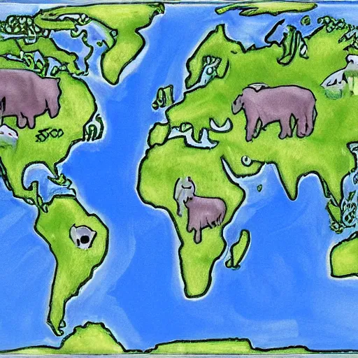 Image similar to the earth but it’s in a shape of a pig and continents are spread throughout it