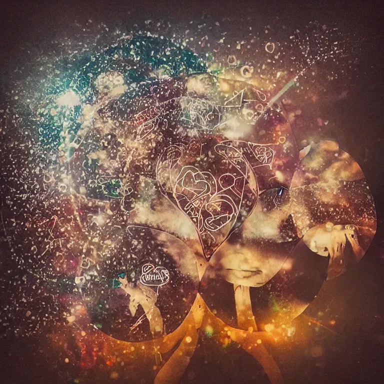 Image similar to double exposure of dally life, symbols of live, explosion, love is the most relevant theme, love is infinity, love is begin of all, 8 k resolution, artistic mode, artistic, trending on instagram, long exposure, love art, serious, fantasy and dreams vibes, mushrooms style and macro style