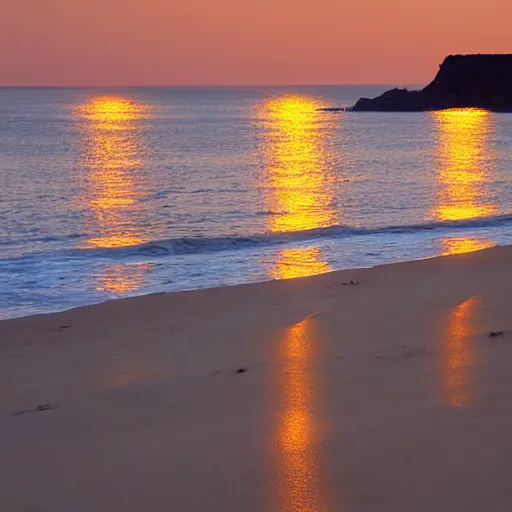 Image similar to the night sun illuminates the shores of the sea desert