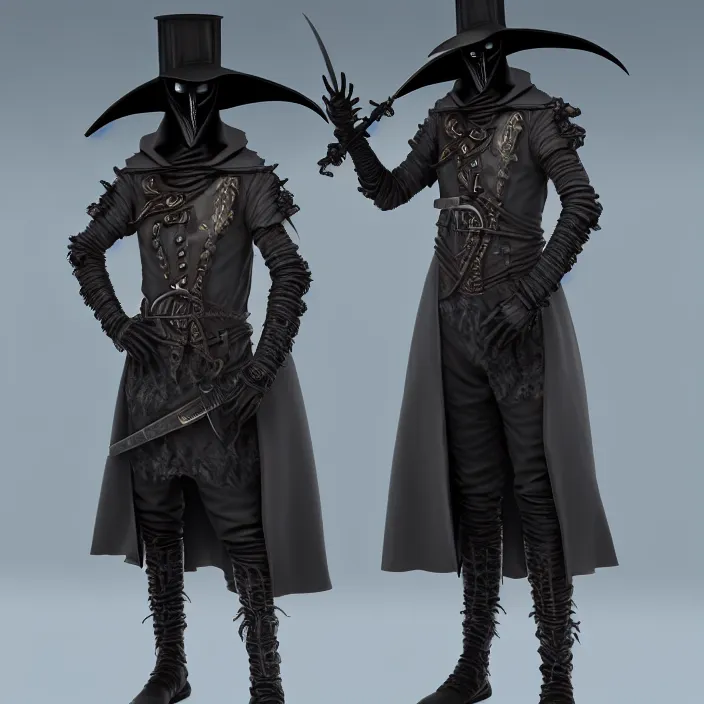 Prompt: full length portrait photograph of a futuristic plague doctor warrior. Extremely detailed. 8k