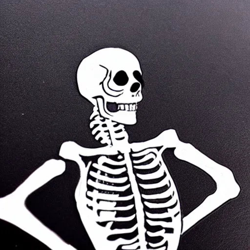 Prompt: a headshot of skeleton as a a pin - up model