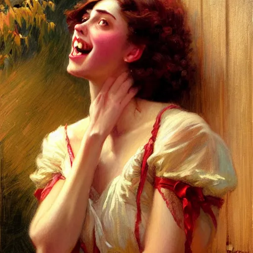 Image similar to overly attached girlfriend meme, painting by gaston bussiere, craig mullins, j. c. leyendecker