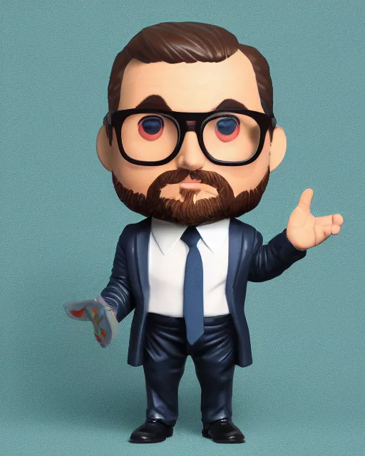 Image similar to full body 3d render of Steve Carell as a funko pop, studio lighting, white background, blender, trending on artstation, 8k, highly detailed