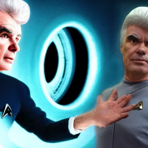 Image similar to david byrne on star trek ultra realistic photo