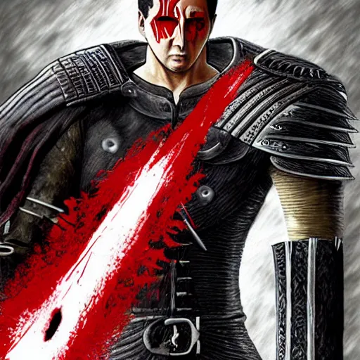 Prompt: nicolas cage as guts berserk