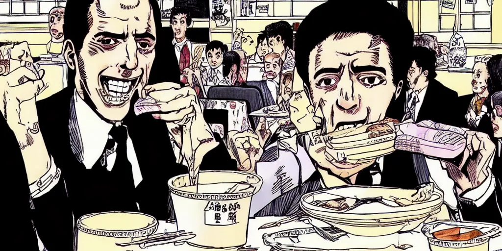 Prompt: “Joe and Hunter Biden eat all of the ice cream in the world” by Junji Ito