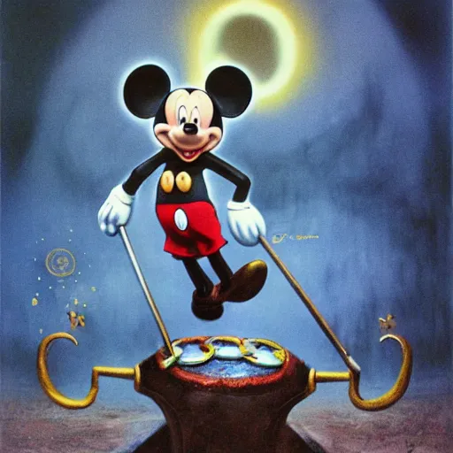 Image similar to Mickey mouse as a dark souls boss by Salvador Dali