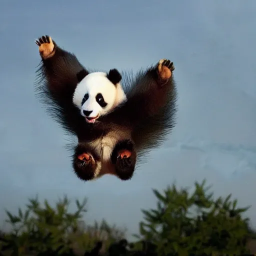 Prompt: flying panda griffin hybrid