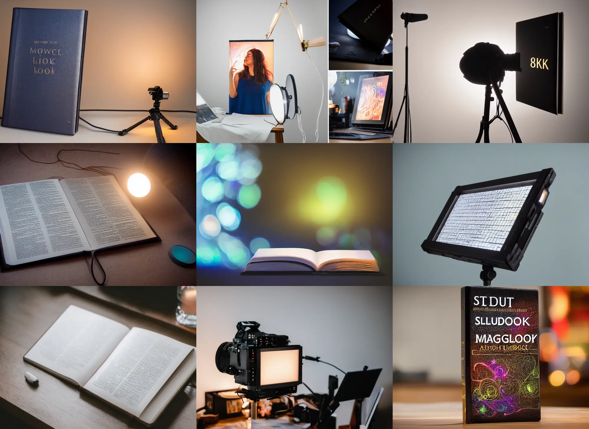 Prompt: photo still of glowing magic book 8 k, studio lighting bright ambient lighting key light, 8 5 mm f 1. 8