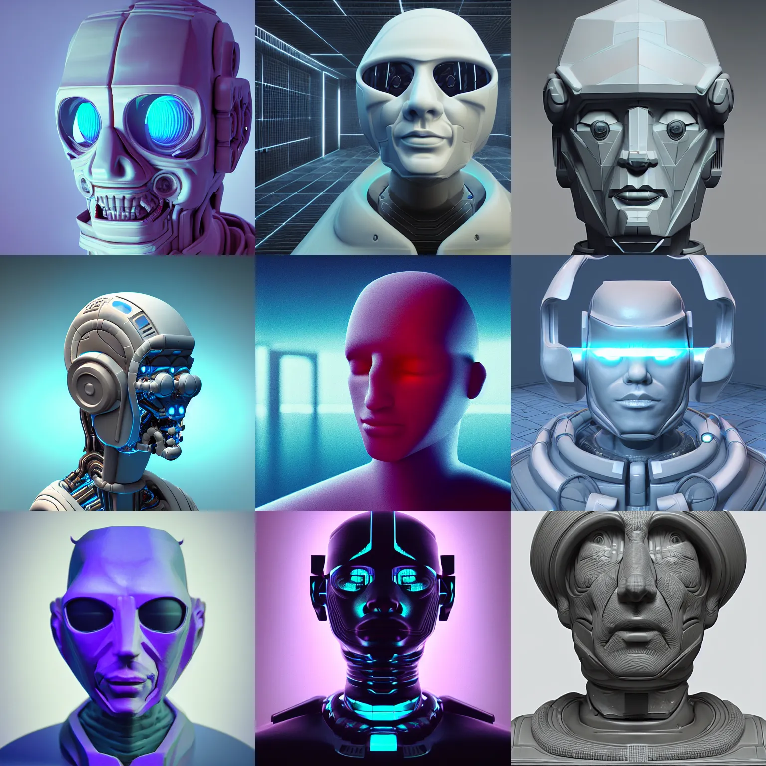 Image similar to portrait of cybernetic overlord of the metaverse, hard clay, ceramics, reflections, ambient occlusion, raytracing, unreal engine 5, 8 - bit, by beeple