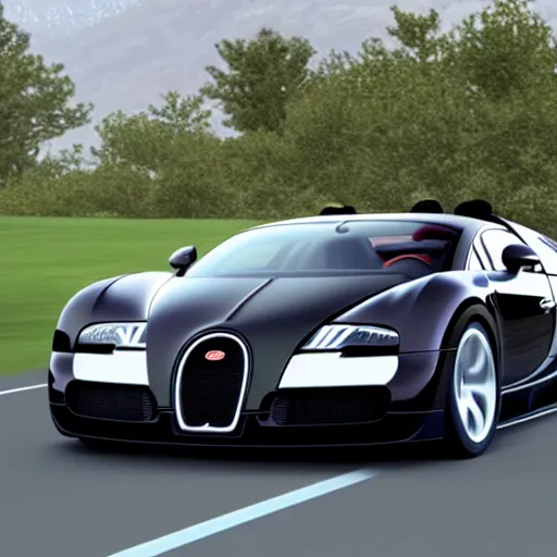 Prompt: bugatti veyron, in the style of forza horizon 5