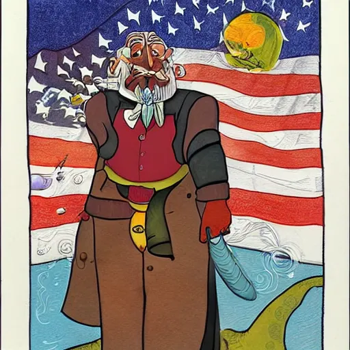 Prompt: an american cartoon painting of human wizard by matt dixon.