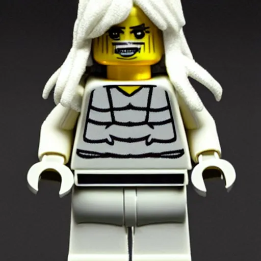 Prompt: billie eilish as a highly detailed lego figure