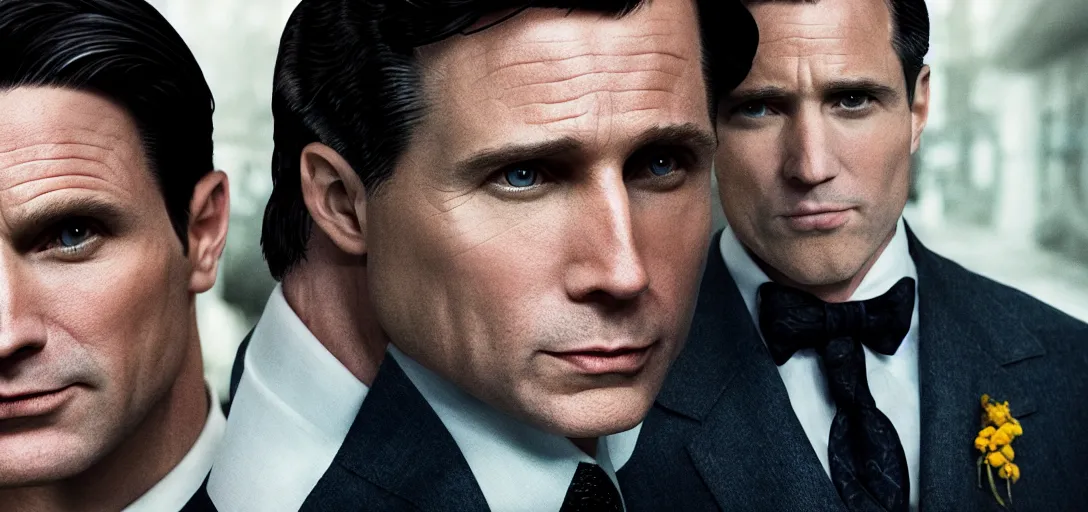 Prompt: a very high resolution image from a new movie. bruce wayne potrait. photorealistic, photography, directed by wes anderson