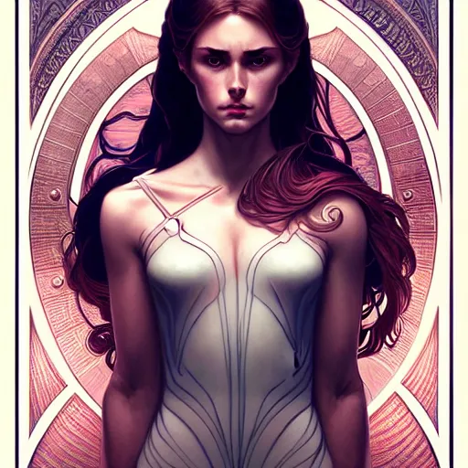 Image similar to symmetry!! intense fanart of acotar protagonist, intricate, elegant, highly detailed, my rendition, digital painting, artstation, concept art, smooth, sharp focus, illustration, art by artgerm and greg rutkowski and alphonse mucha