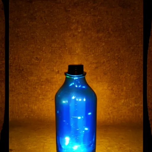 Image similar to potion bottle, full of magical glowing liquid