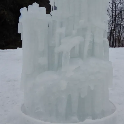 Prompt: intricate ice sculpture of an eldritch god fungus