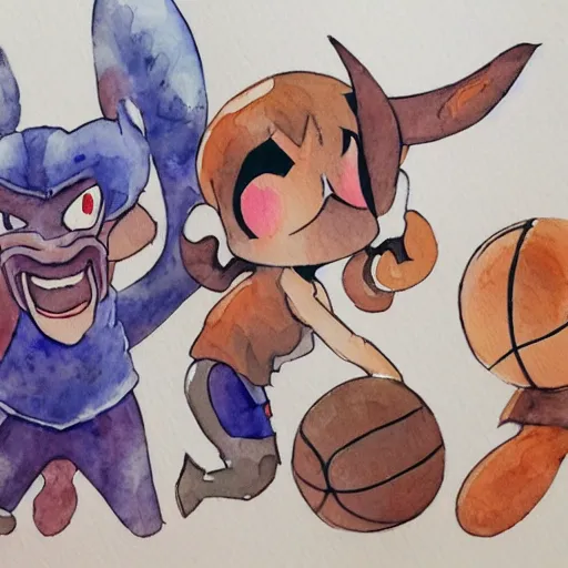 Image similar to gobball, bouftou, dofus, watercolor