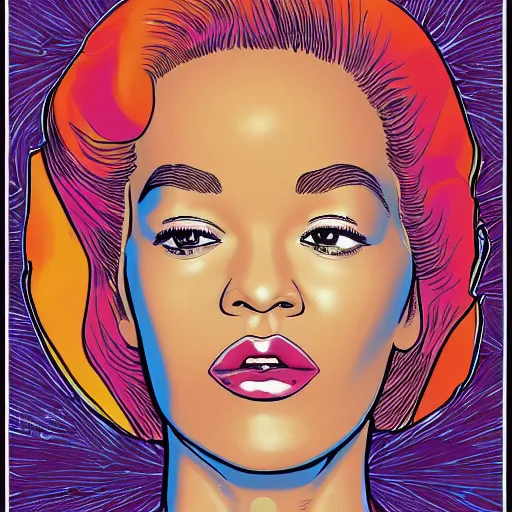 Image similar to rita ora retro minimalist portrait by jean giraud, moebius starwatcher comic, 8 k