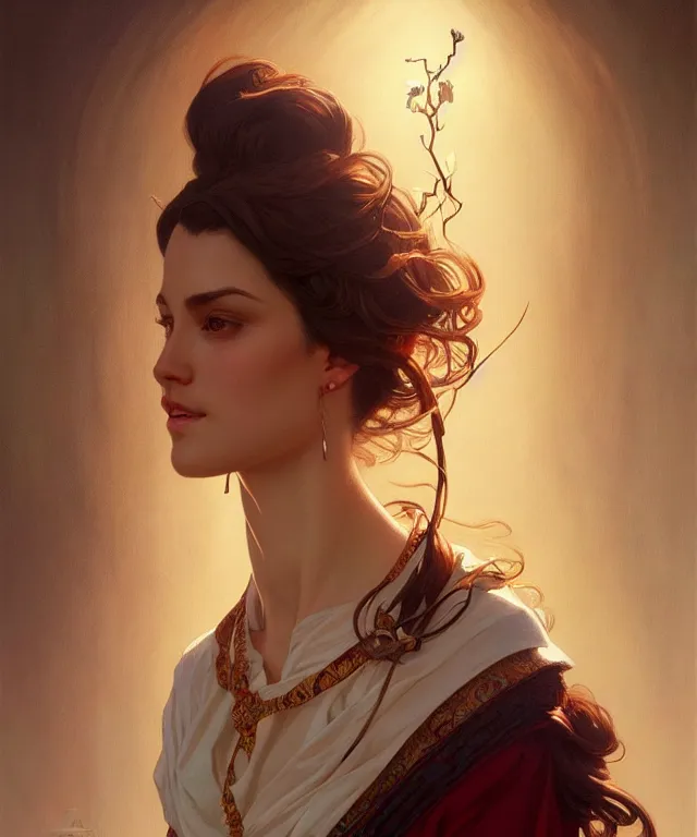 Image similar to a selfish TV evangelist, portrait, intricate, elegant, highly detailed, digital painting, artstation, concept art, smooth, sharp focus, illustration, art by artgerm and greg rutkowski and alphonse mucha