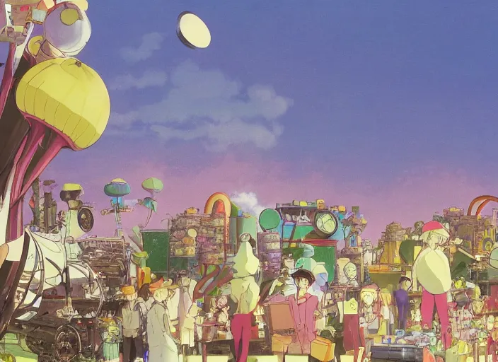 Prompt: film still of Willy Wonka's and the Chocolate Factory Artwork by Dice Tsutsumi, Makoto Shinkai, Studio Ghibli