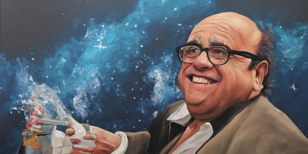 Image similar to danny devito majestic painting