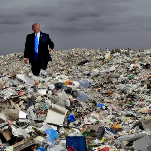 Image similar to trump searches for bitcoin in landfill