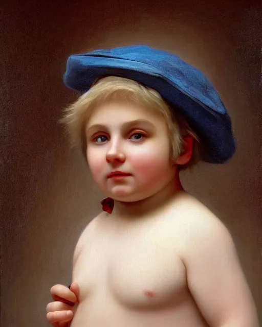 Prompt: beautiful glorious realistic oil painting of young eric cartman, bokeh, baroque style by bouguereau, sunset, highly detailed, 8 k intricate