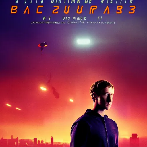 Prompt: mark zuckerberg in blade runner 2 0 4 9