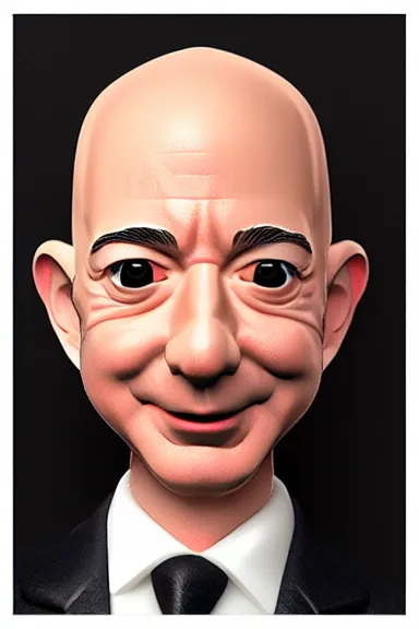 Image similar to “ very very highly detailed photorealistic jeff bezos funko pop, studio lighting and shading, 8 k, award - winning crisp details ”