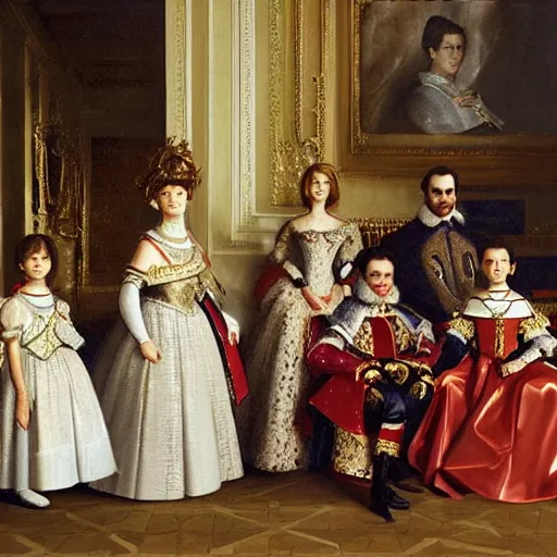 Prompt: the spanish royal family in 1 9 9 6 by diego velazquez and greg rutkowski