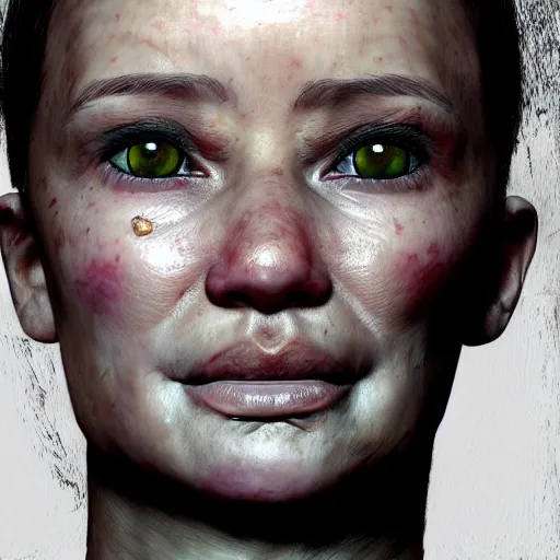 Image similar to horribly deformed ultrarealistic highly detailed portrait in the style of layers of fear