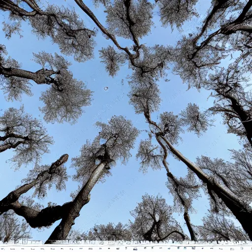 Image similar to surface of an alien planet with twisted trees t