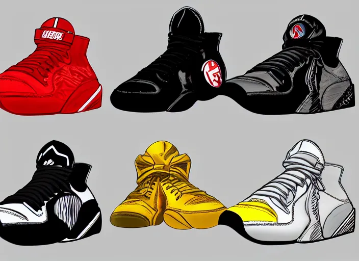 Prompt: basketball sneakers concept of carol danvers, trending on artstation, smooth, sharp focus